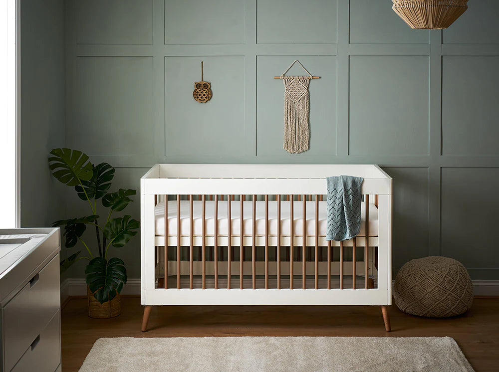 Obaby Maya Cot Bed - White With Natural