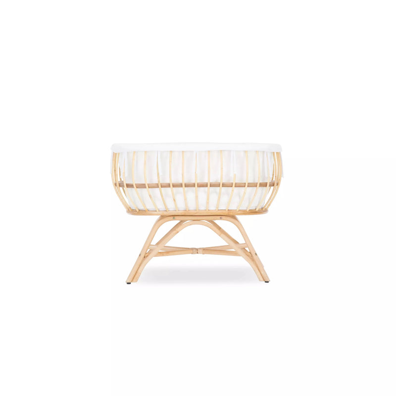 CuddleCo Aria Rattan Crib - Natural