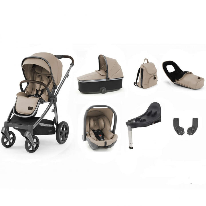 Babystyle Oyster 3 Luxury 7 Piece Package, Gun Metal Chassis - Butterscotch