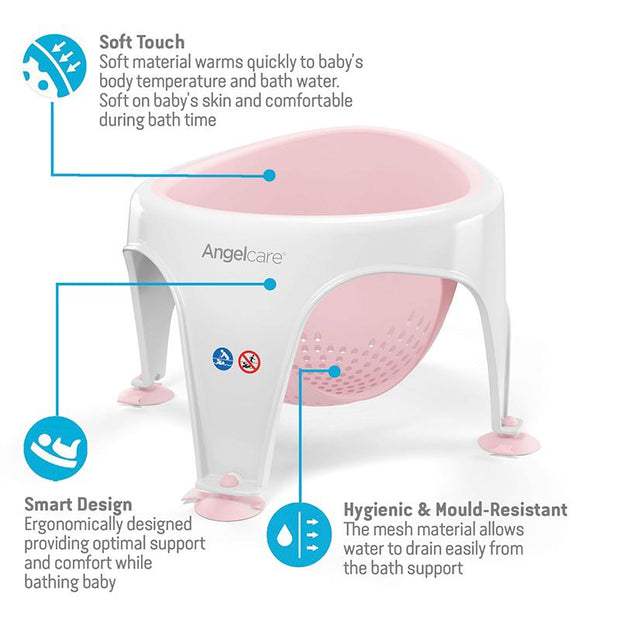 Angelcare Aqua Soft Touch Baby Bath Seat - Pink
