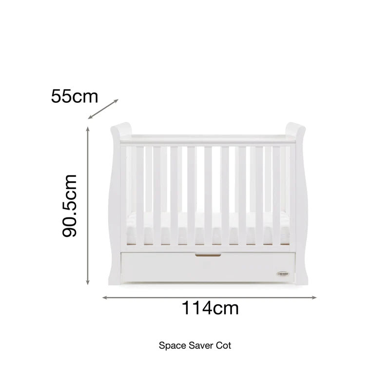 Obaby Stamford Space Saver Cot - White