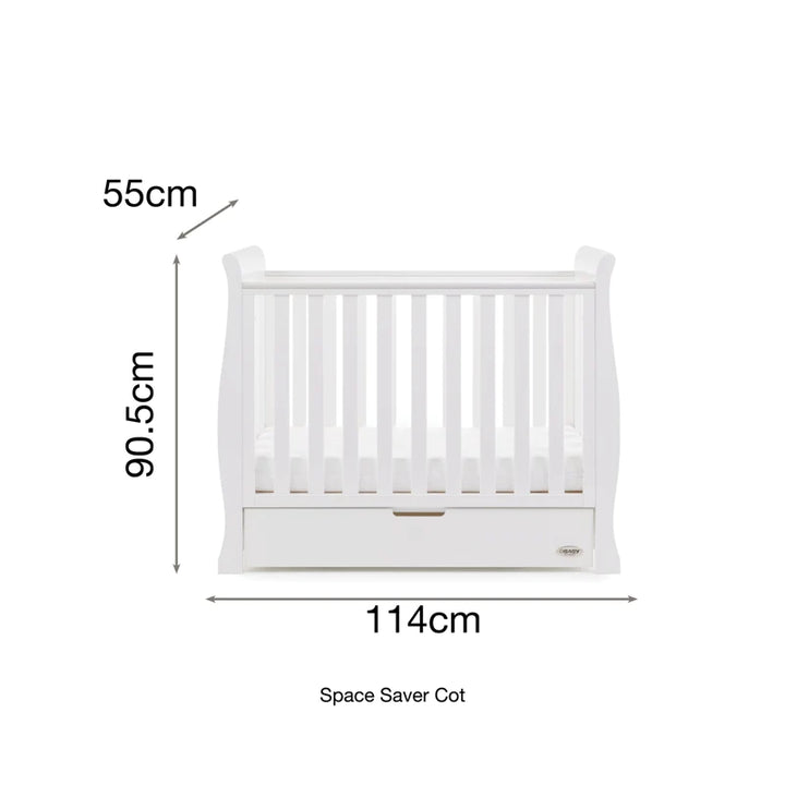 Obaby Stamford Space Saver Cot | White