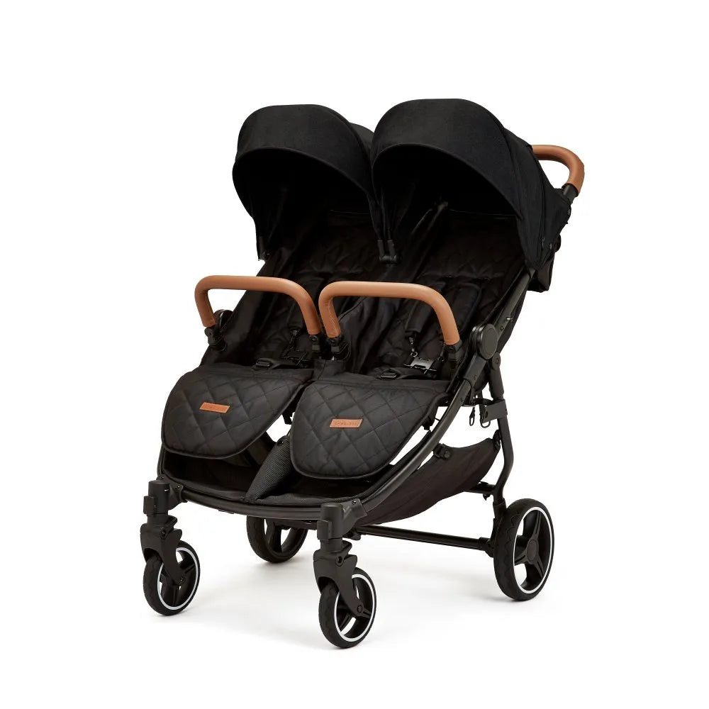 Ickle Bubba Venus Max Double Stroller - Black/Tan