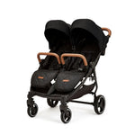 Ickle Bubba Venus Twin Double Stroller - Black/Tan