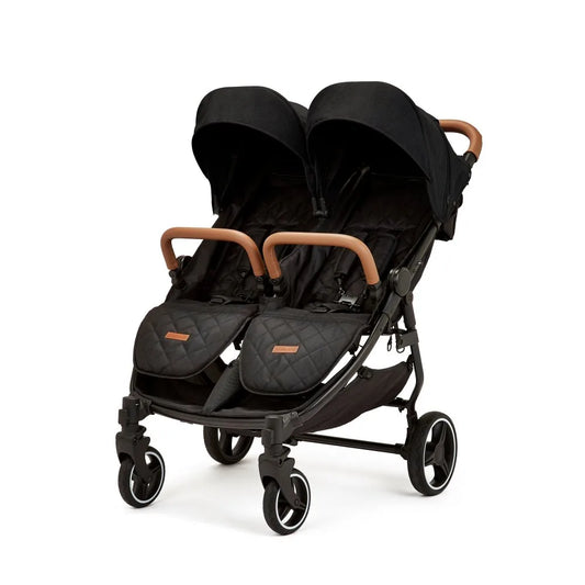 Ickle Bubba Venus Twin Double Stroller - Black/Tan