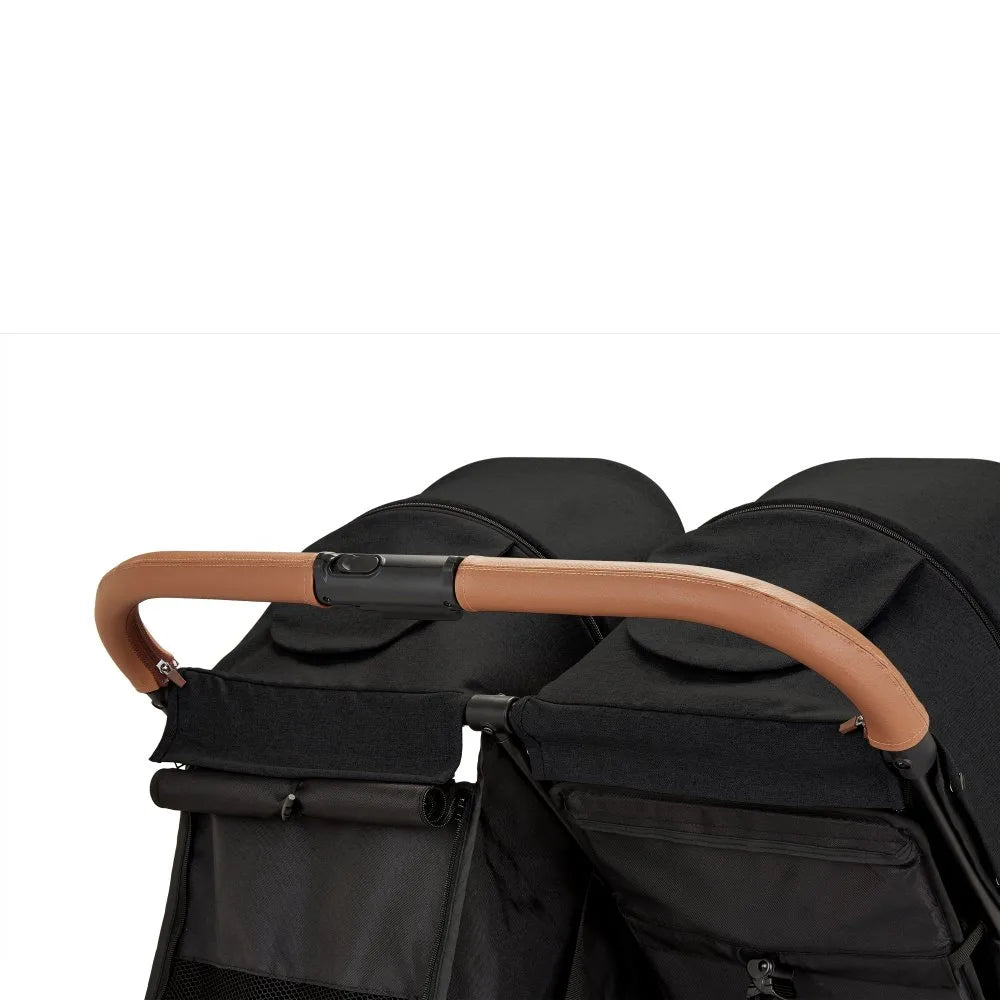 Ickle Bubba Venus Twin Double Stroller - Black/Tan