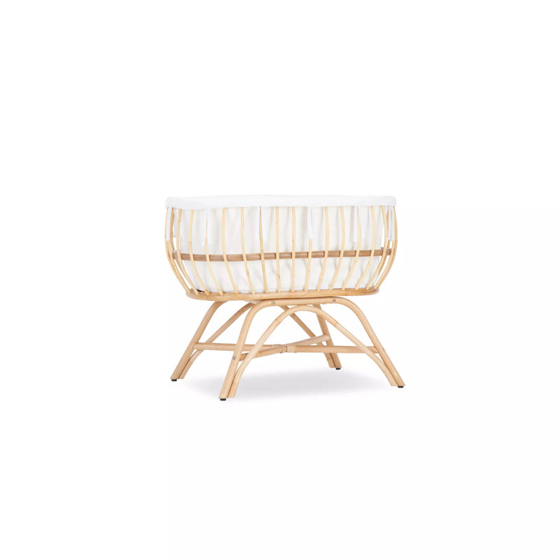 CuddleCo Aria Rattan Crib - Natural
