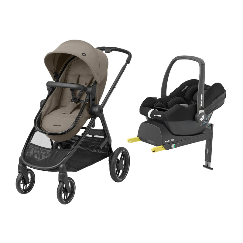 Maxi Cosi Zelia Luxe Cabriofix i Size Base Travel System in Twillic Bambinosandbeyond