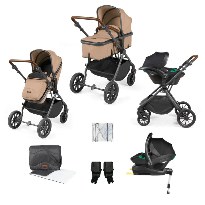 Ickle Bubba Cosmo All in One i-Size Travel System with ISOFIX Base - Desert