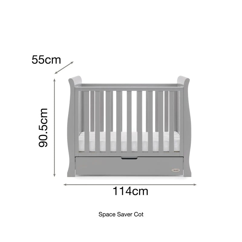 Obaby Stamford Space Saver Cot - Warm Grey