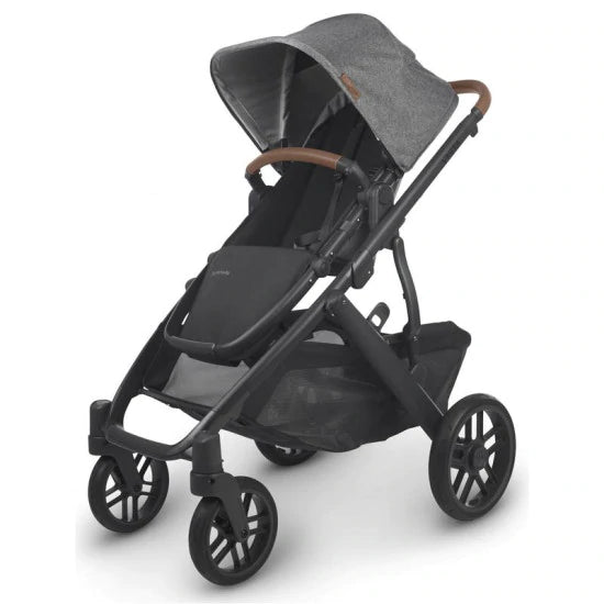 UPPAbaby Vista Twin Pushchair & Carrycot - Greyson (Charcoal Melange/Carbon/Saddle Leather)