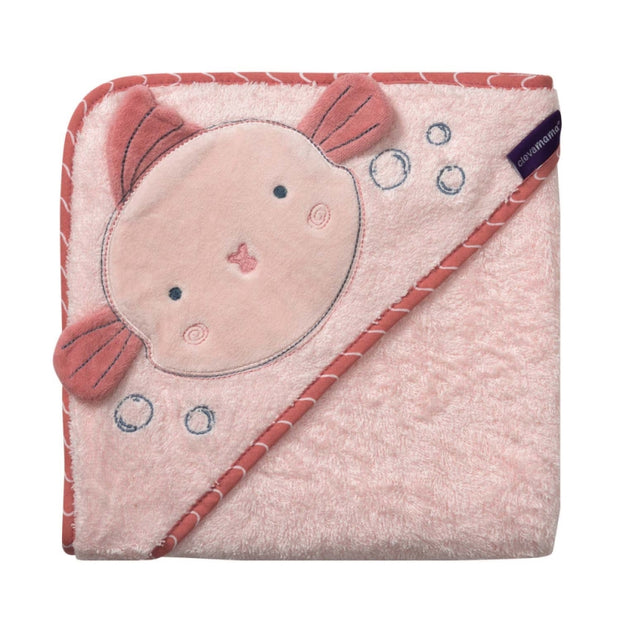 ClevaMama Bamboo Apron Baby Bath Towel-Pink