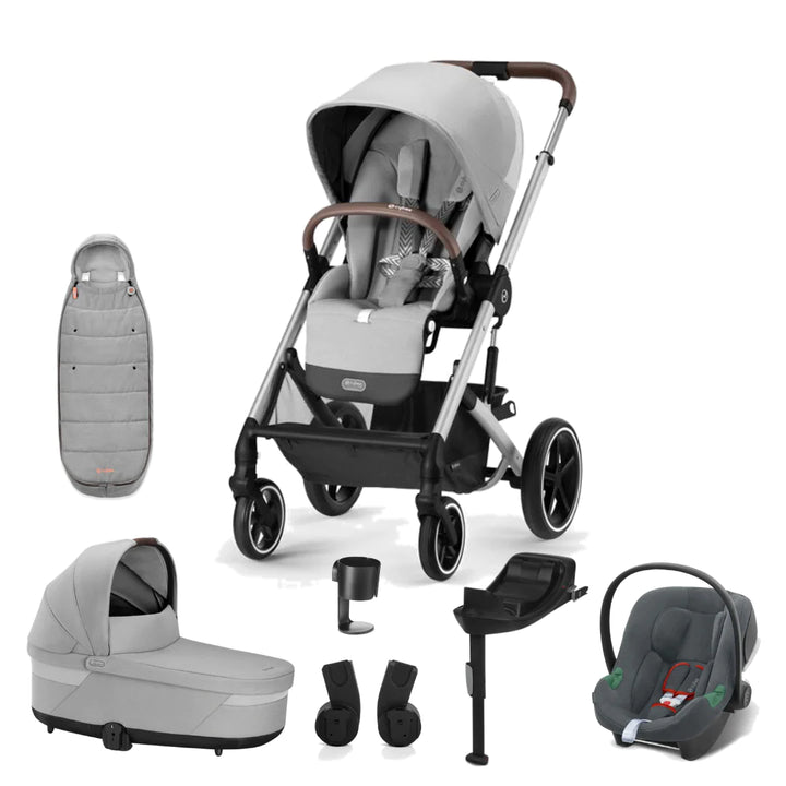 Cybex Balios Comfort Bundle with Aton B Car Seat - Lava Grey/Silver (2023)