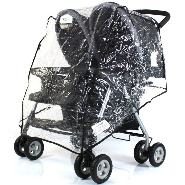 Universal Rain Cover For All Side By Side Pushchairs - Fits All Models