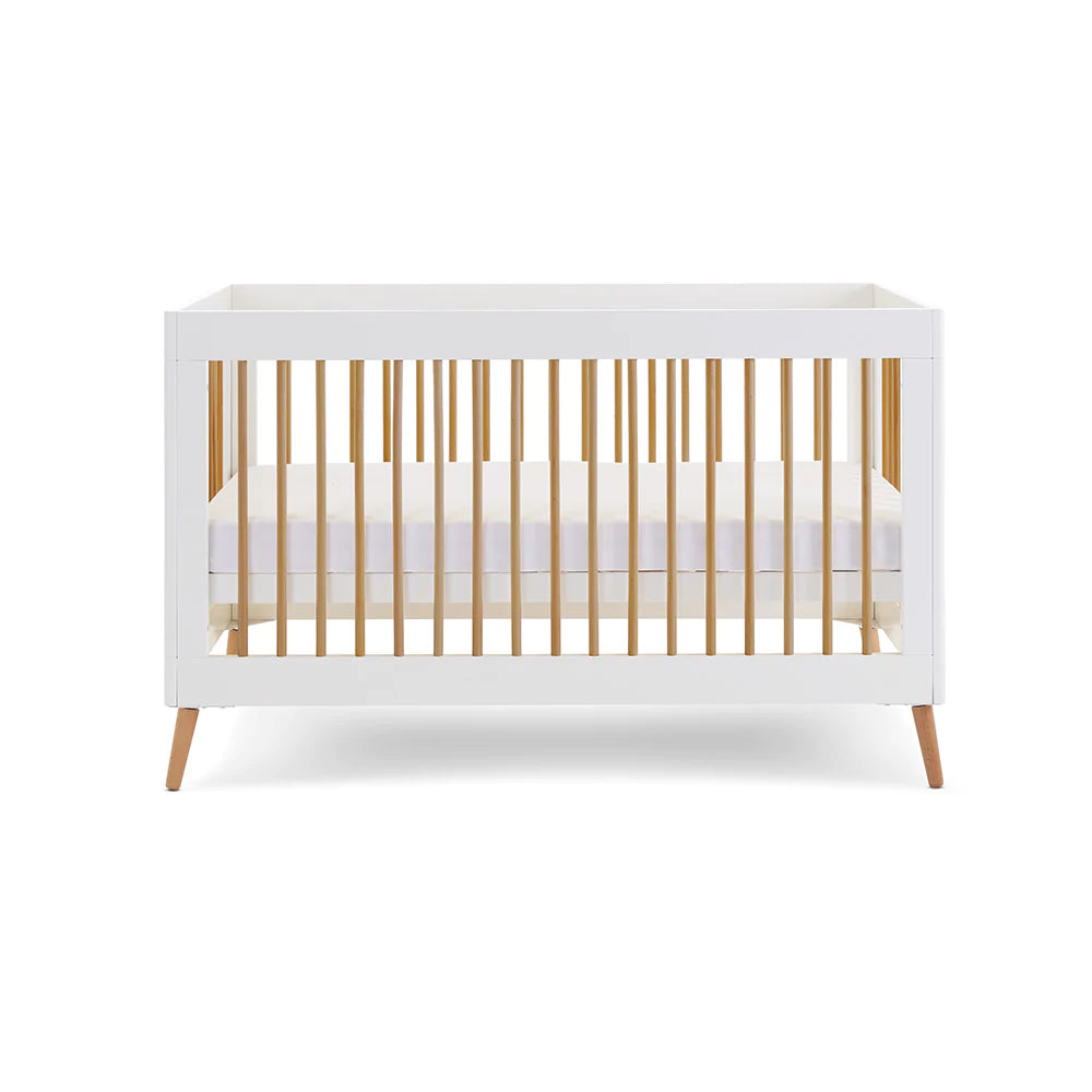 Obaby Maya Cot Bed - White With Natural