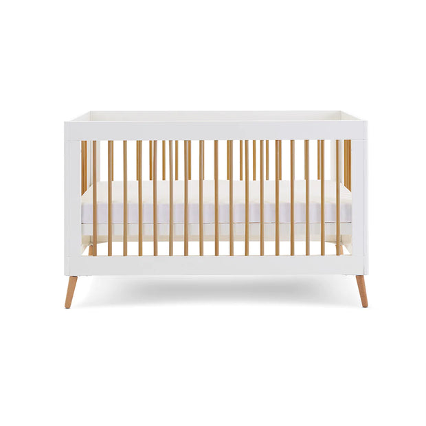 Obaby Maya Cot Bed | White With Natural