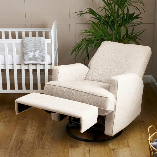 Obaby Madison Swivel Glider Recliner Chair Oatmeal