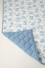 Gilded Bird Spring Toile Blue Quilted Playmat
