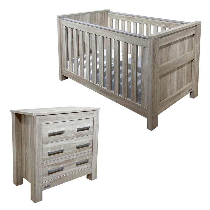 BabyStyle Bordeaux Cot Bed & Dresser - Ash