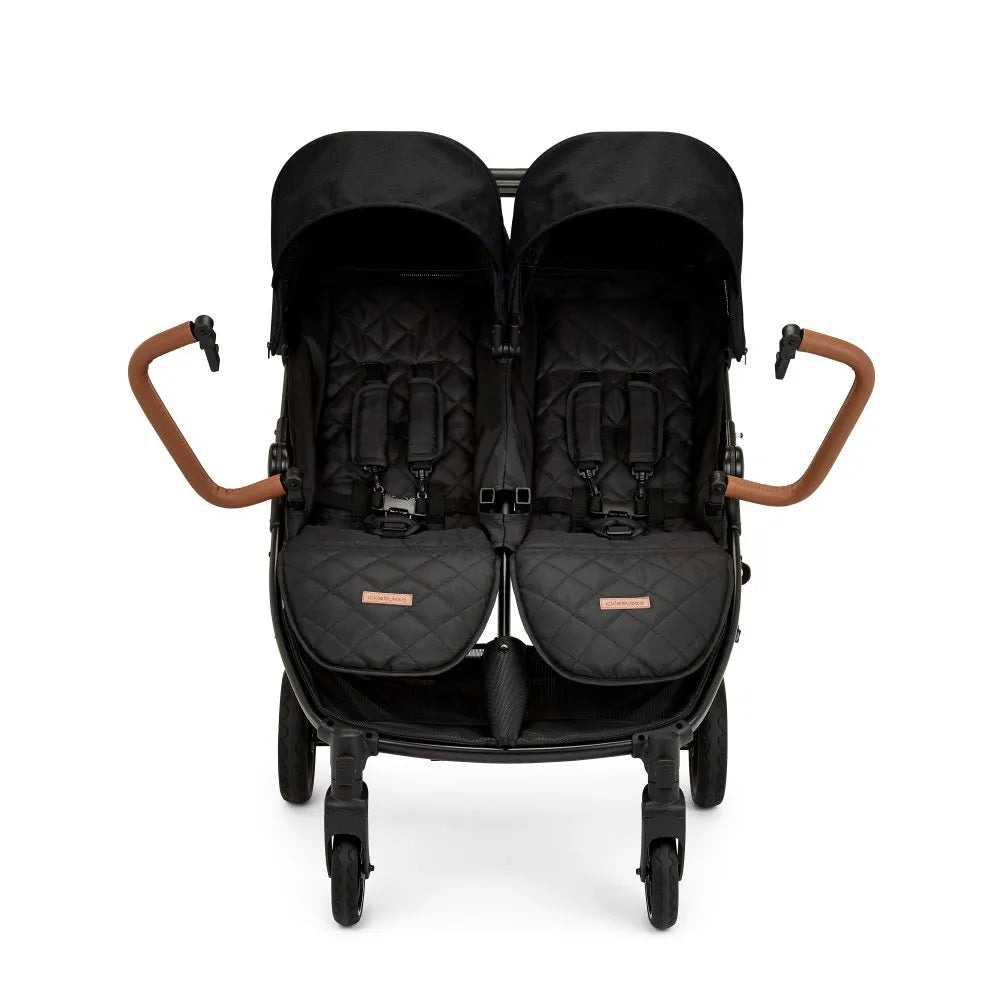 Ickle Bubba Venus Max Double Stroller - Black/Tan