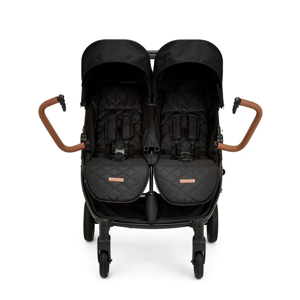 Ickle Bubba Venus Twin Double Stroller - Black/Tan