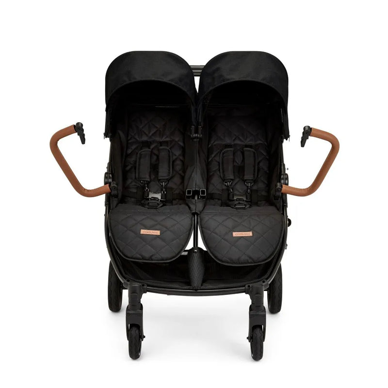 Ickle Bubba Venus Twin Double Stroller - Black/Tan