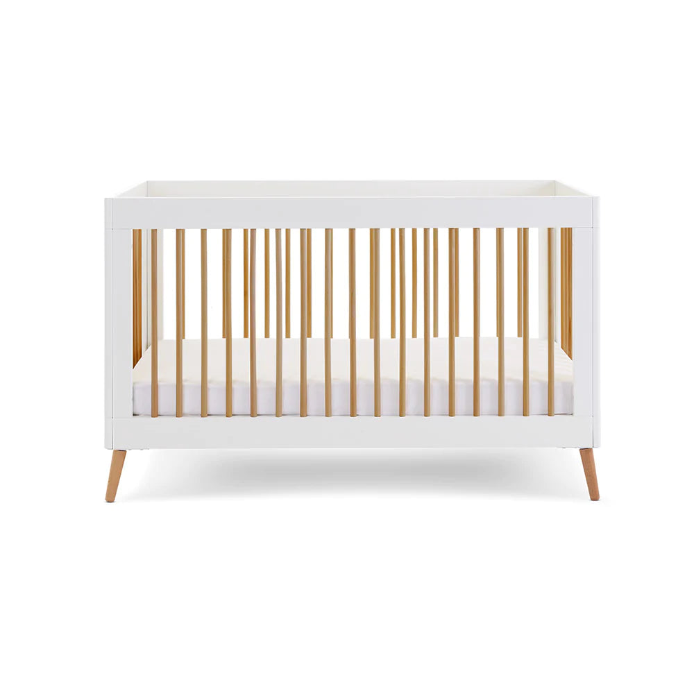 Obaby Maya Cot Bed - White With Natural