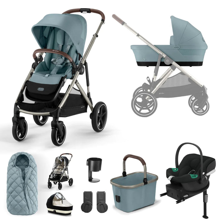 Cybex Gazelle Comfort Bundle with Aton B2 Car Seat | Sky Blue/Taupe | 2023