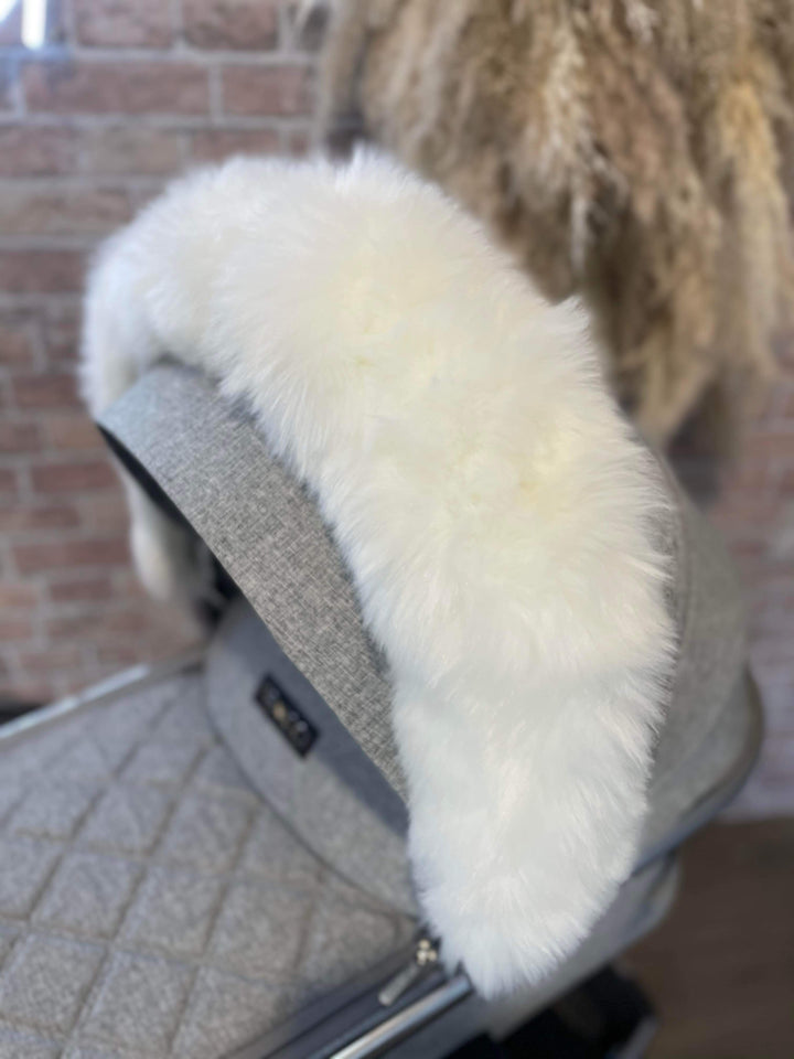 Polar Bear White Extra Fluffy Pram Hood Fur