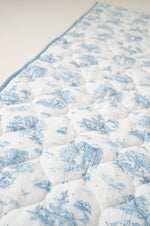 Gilded Bird Spring Toile Blue Quilted Playmat