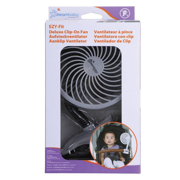 Dreambaby Stroller Clip On Fan-Grey/Black