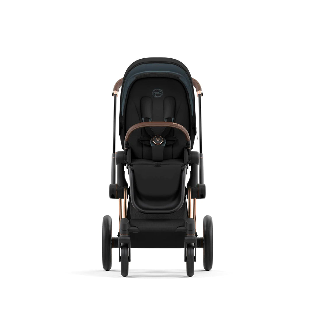 Cybex Priam Pushchair & Lux Carrycot - Sepia Black & Rose Gold