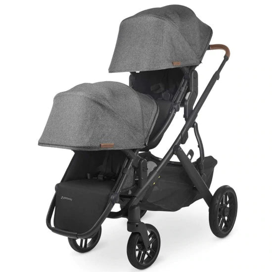 UPPAbaby Vista Twin Pushchair & Carrycot - Greyson (Charcoal Melange/Carbon/Saddle Leather)