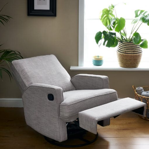 Obaby Madison Swivel Glider Recliner Chair Pebble