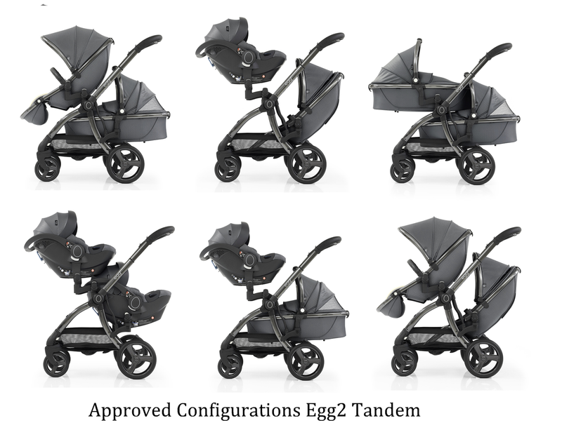 egg3 Mink Luxury Double Stroller - With Carrycot From Birth