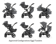 Egg 3 Mink Luxury Double Stroller - With Carrycot From Birth