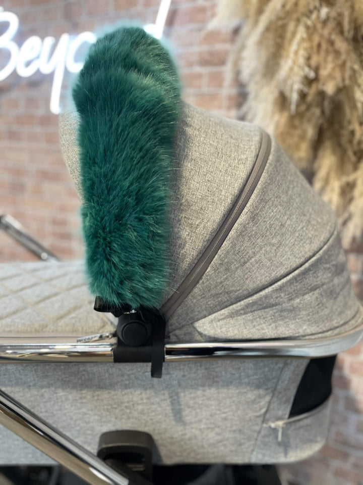 Jade Green Faux Fur Pram Hood Trim