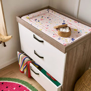 Cuddleco Enzo 3 Piece Nursery Furniture Set - Truffle Oak & White