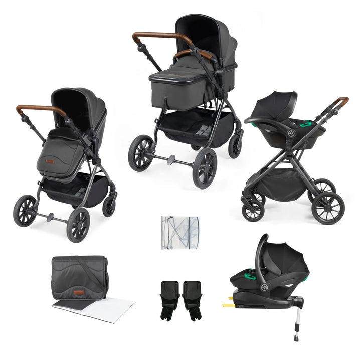 Ickle Bubba Cosmo All in One i-Size Travel System with ISOFIX Base - Graphite Grey