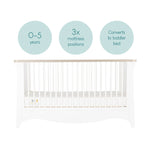 CuddleCo Clara Cot Bed - White & Ash