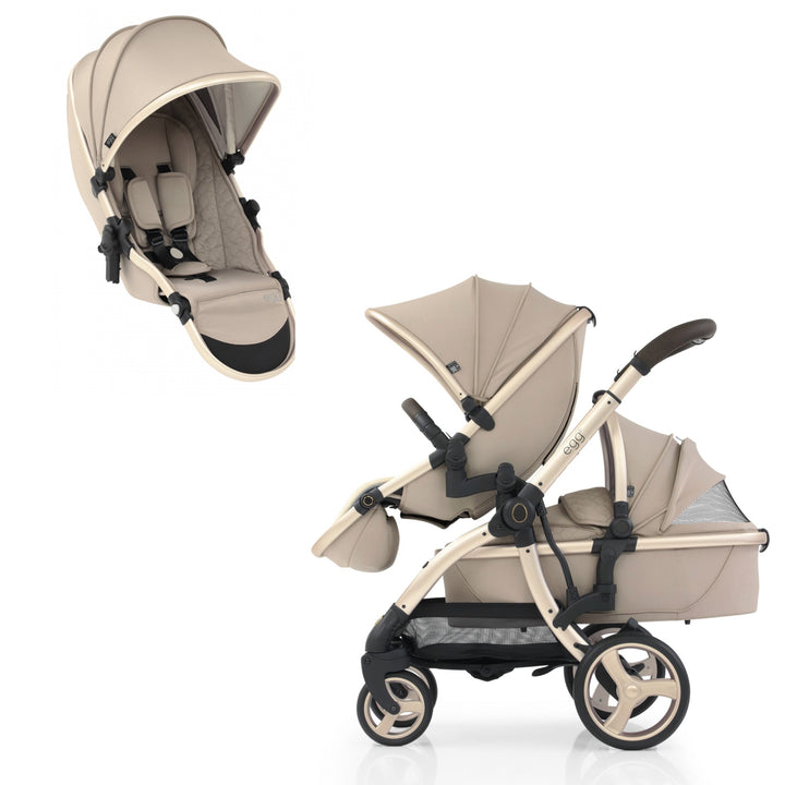 Egg 3 Tandem Stroller - Feather (Champagne Frame)