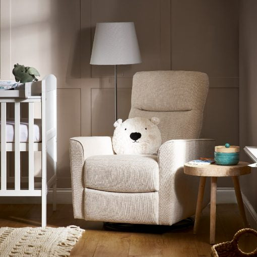 Obaby Savannah Swivel Glider Recliner Chair Oatmeal