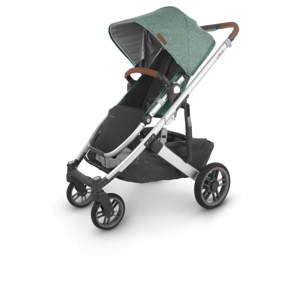 UPPAbaby Cruz Pushchair & Carrycot - Emmett (Sage Green Melange/Silver/Saddle Leather)