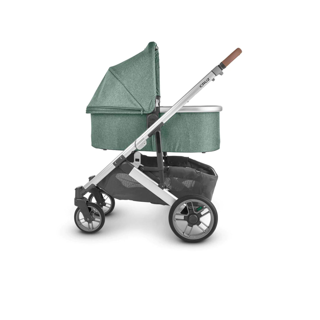 UPPAbaby Cruz Pushchair & Carrycot - Emmett (Sage Green Melange/Silver/Saddle Leather)