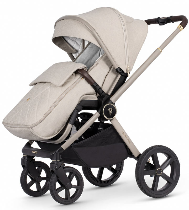 Venicci Tinum Upline 4in1 Travel System in Stone Beige with Maxi-Cosi Cabriofix i-Size Car Sear & Base