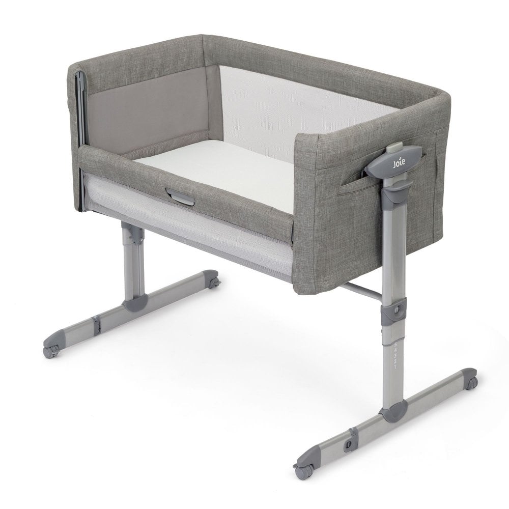 Joie Roomie Glide Bedside Crib - Foggy Grey