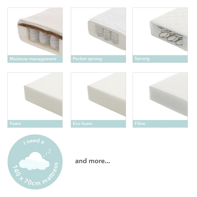 Obaby Maya Cot Bed - Slate With Natural