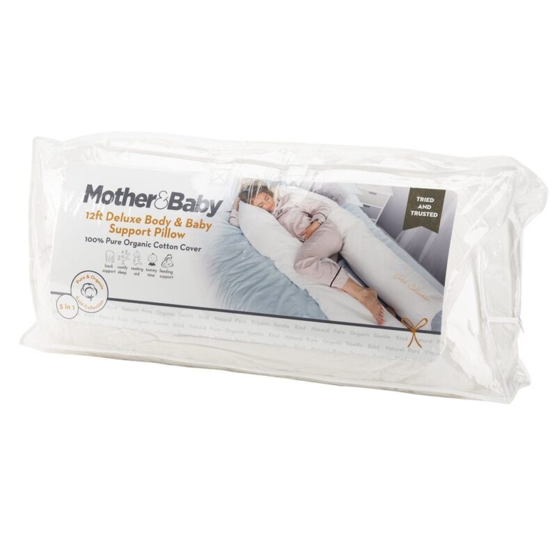 Mother&Baby Organic Cotton 12ft Deluxe Body and Baby Support Pillow