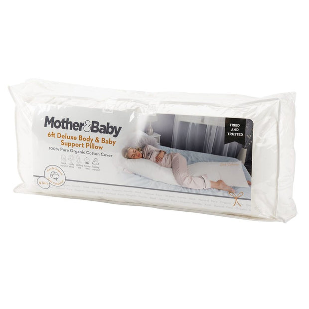 Mother&Baby Organic Cotton 6ft Deluxe Body and Baby Support Pillow