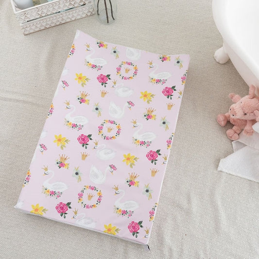 Gilded Bird Wedge Changing Mat - Swan On Pink